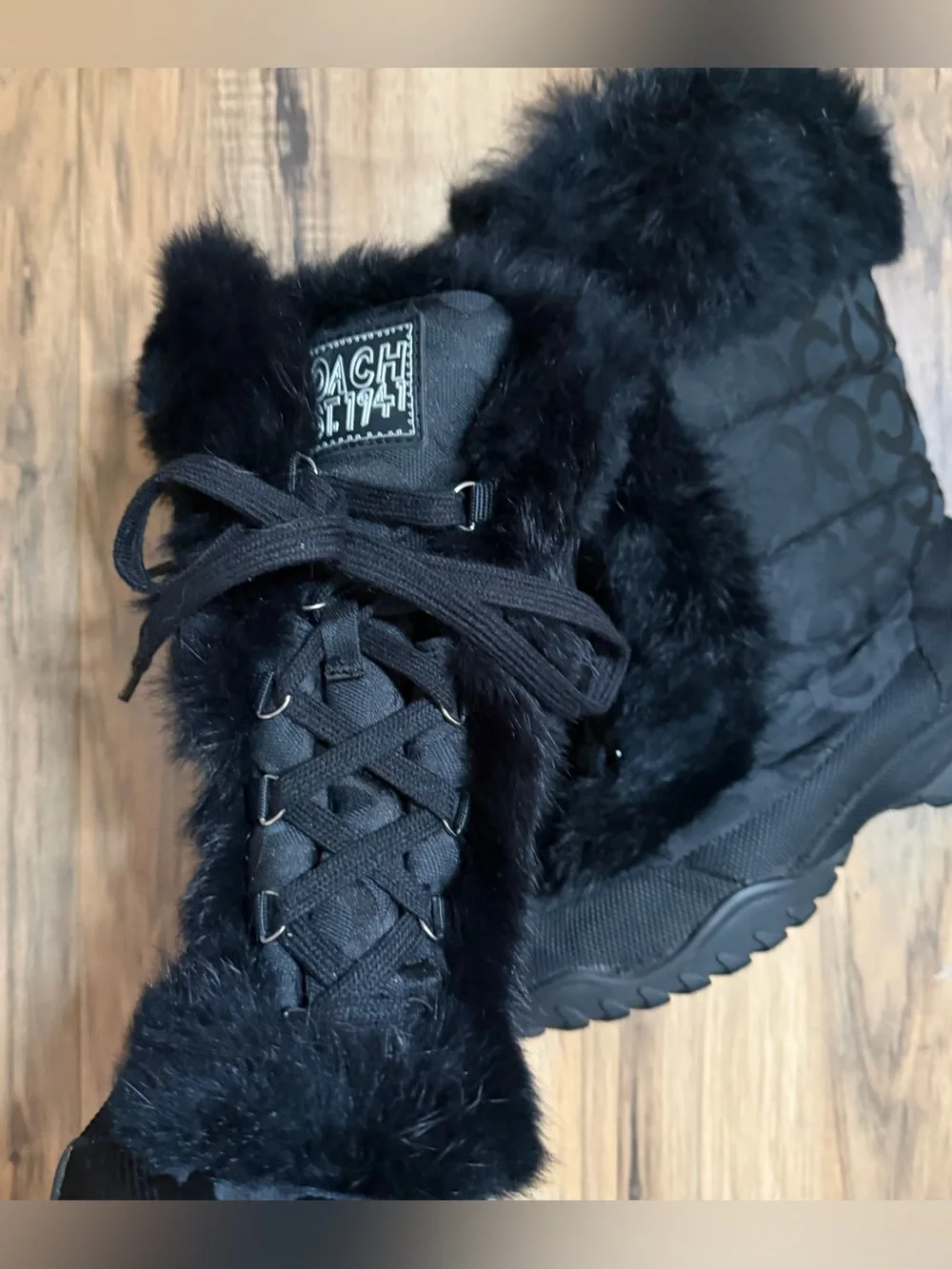 Coach Jennie black winter snow boots 8 1/2
